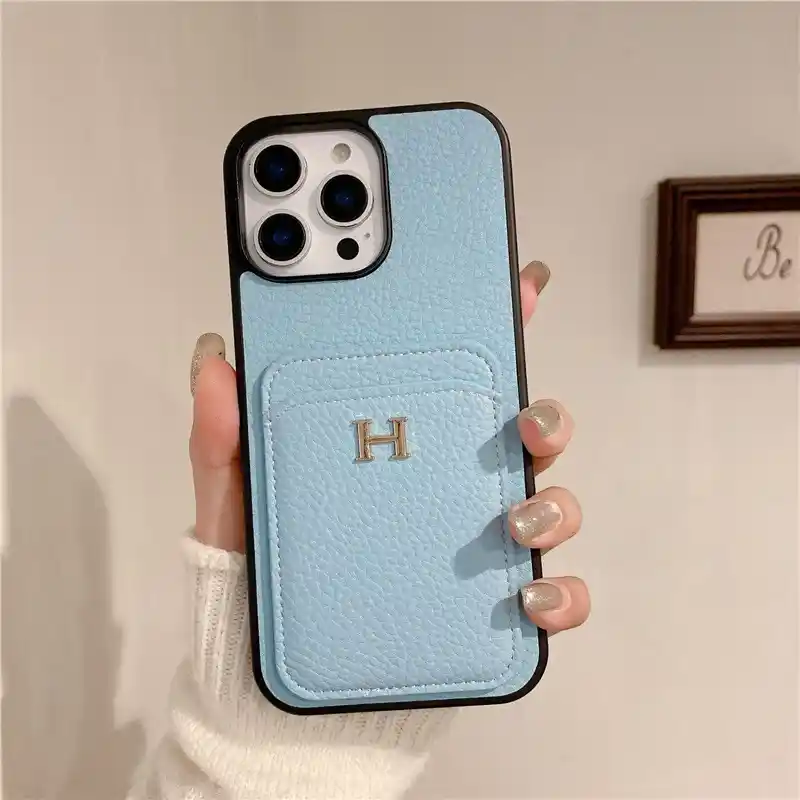 Leather Hardware Phone Case H005 blue - real product photo, wholesale Phone Case from Yaoford